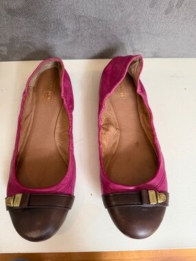 Coach Delphine Flats size 8.5 pink/brown